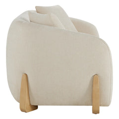 Divaag Upholstered Modern Curved Chenille Sofa with Unique Wood Legs