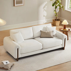 Jackison Upholstered Sofa With Wood Legs - Wooden Bazar