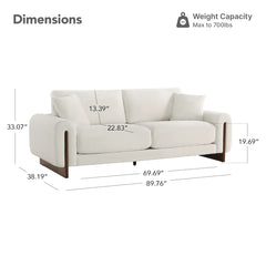 Jackison Upholstered Sofa With Wood Legs - Wooden Bazar