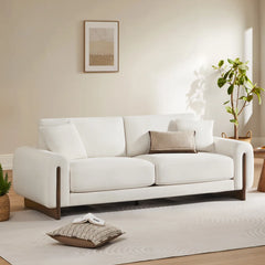 Jackison Upholstered Sofa With Wood Legs - Wooden Bazar