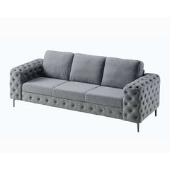 Newwing Modern Button Tufted 3-Seater Sofa With Wide Armrests