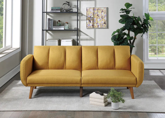 Jessica Elegant Modern Sofa In Mustard Color - Wooden Bazar