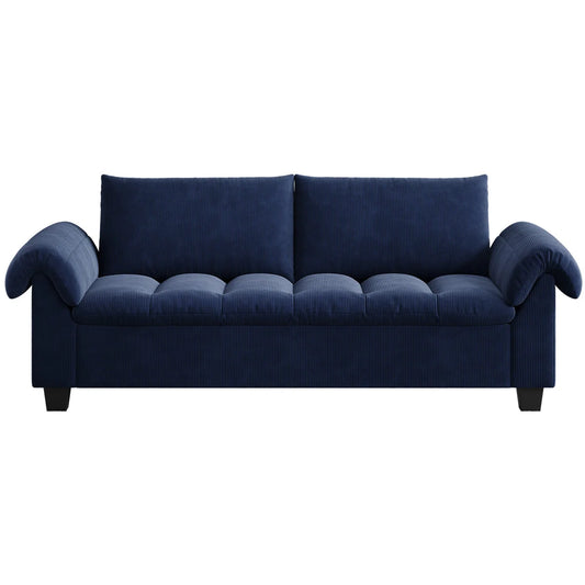 Wimpik Upholstered Sofa With Wood Legs - Wooden bazar