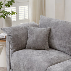 Nakki Modern 3-Seater Linen Sofa with Soft Arm Pillows for Living Room & Office