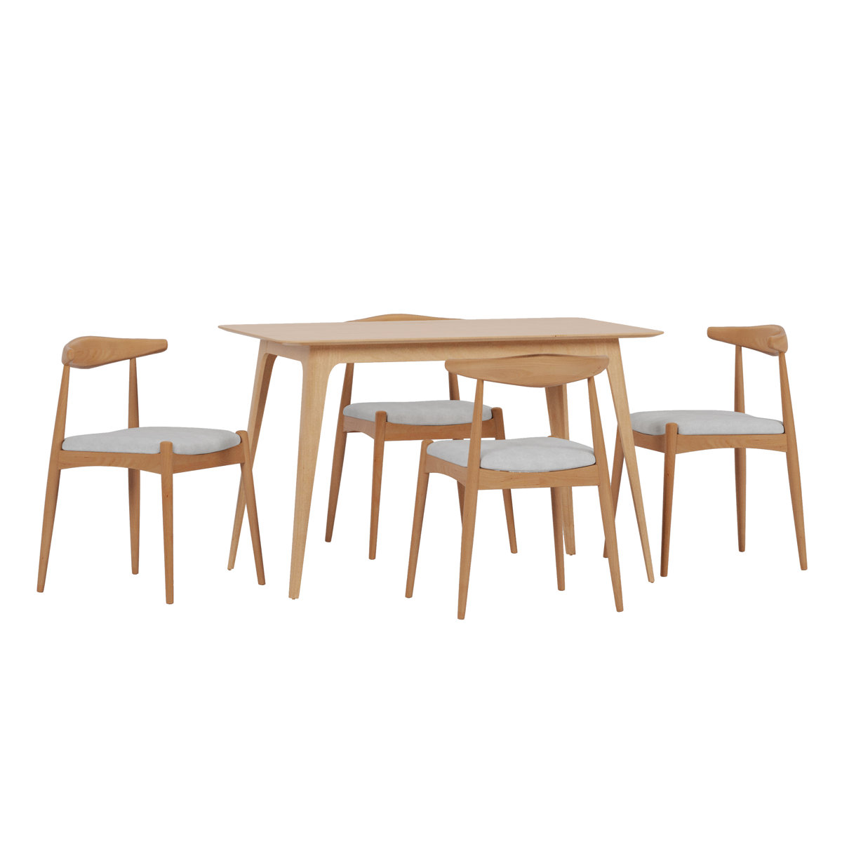 Aubray Solid Wood Dining Set