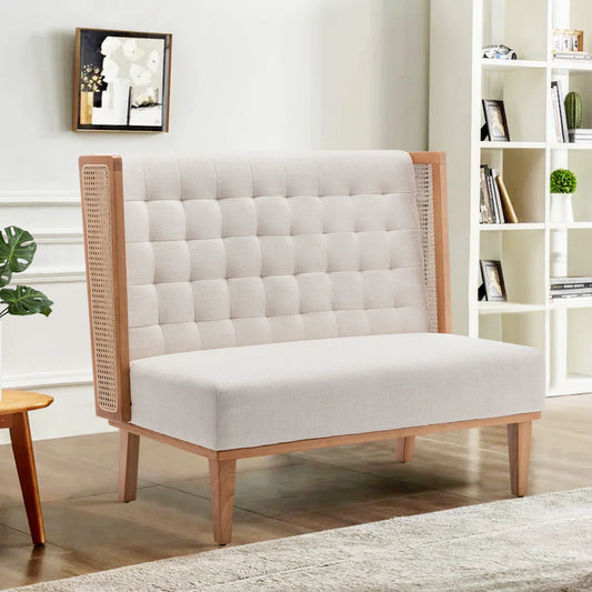 Fabric Upholstered Reception Loveseat – Comfortable Seating for Guests