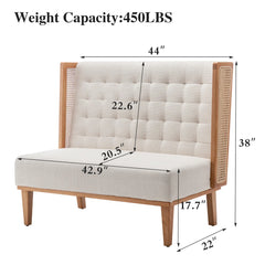 Fabric Upholstered Reception Loveseat – Comfortable Seating for Guests