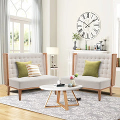 Fabric Upholstered Reception Loveseat – Comfortable Seating for Guests