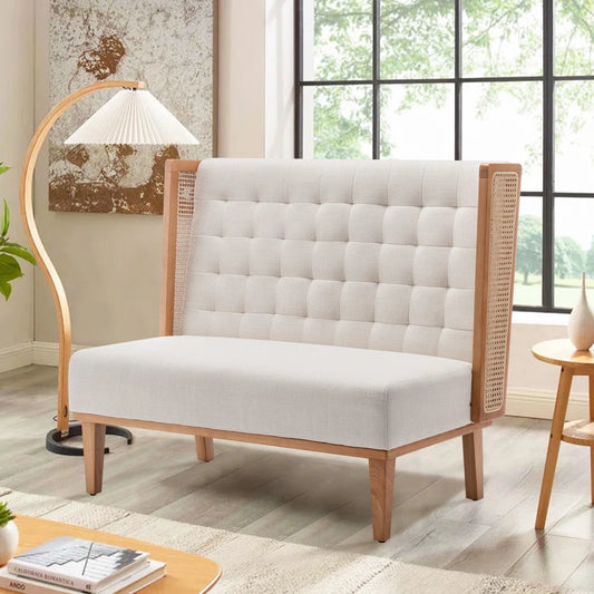 Fabric Upholstered Reception Loveseat – Comfortable Seating for Guests