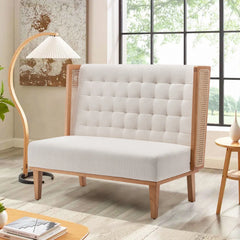 Fabric Upholstered Reception Loveseat – Comfortable Seating for Guests