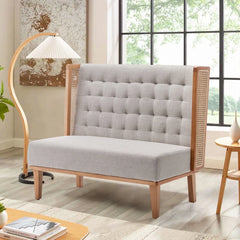 Fabric Upholstered Reception Loveseat – Comfortable Seating for Guests