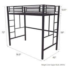 Nevvy Twin Metal Platform Loft Bed - Wooden bazar