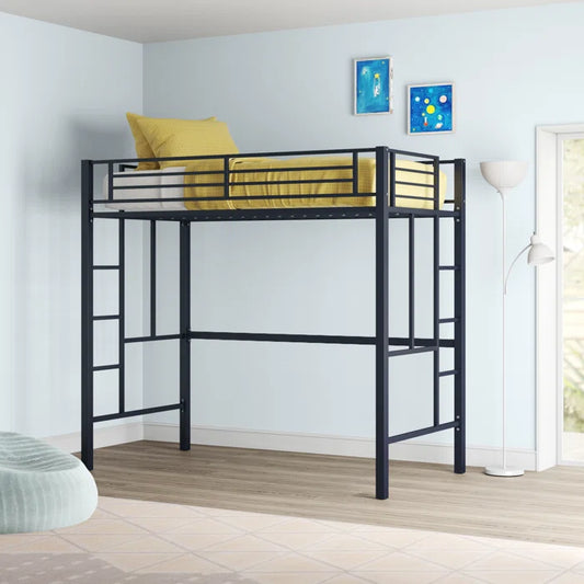 Nevvy Twin Metal Platform Loft Bed - Wooden bazar