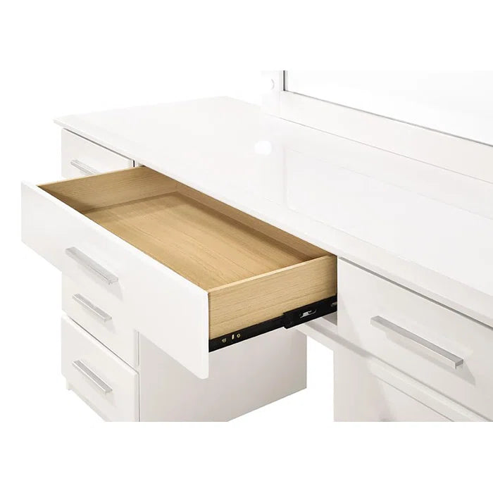 oelex White Vanity Dressing Table - Wooden Bazar