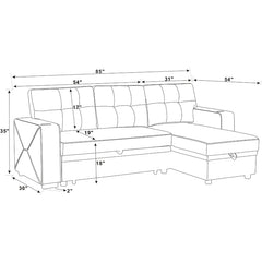 Two-piece upholstered sectional sofa by - Wooden Bazar