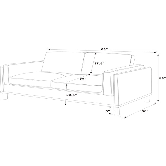 Aberto 2 - Piece Living Room Luxury Sofa Set