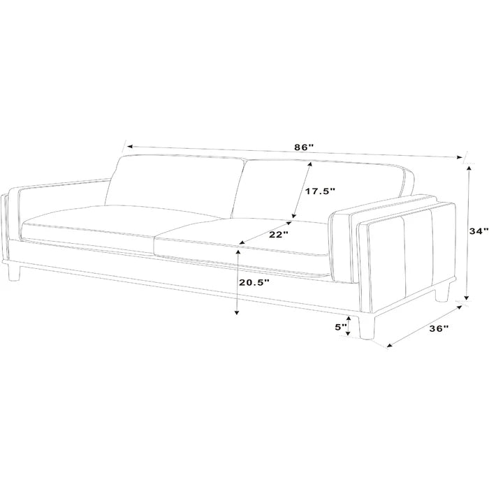 Aberto 2 - Piece Living Room Luxury Sofa Set