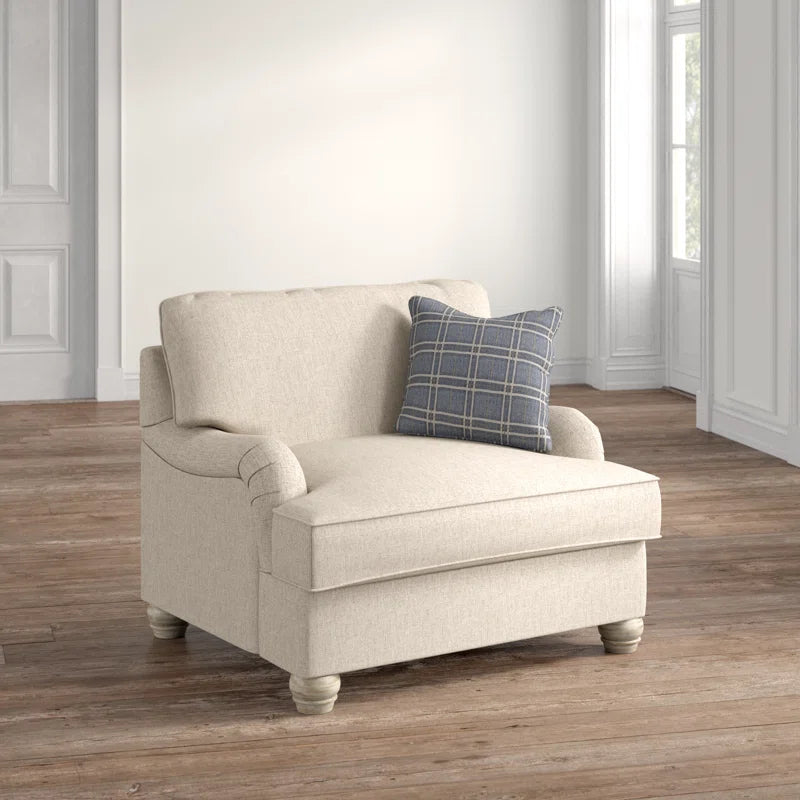 Daxwer Upholstered 1 Seater Comfortable Armchair - Wooden Bazar