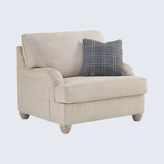 Daxwer Upholstered 1 Seater Comfortable Armchair - Wooden Bazar
