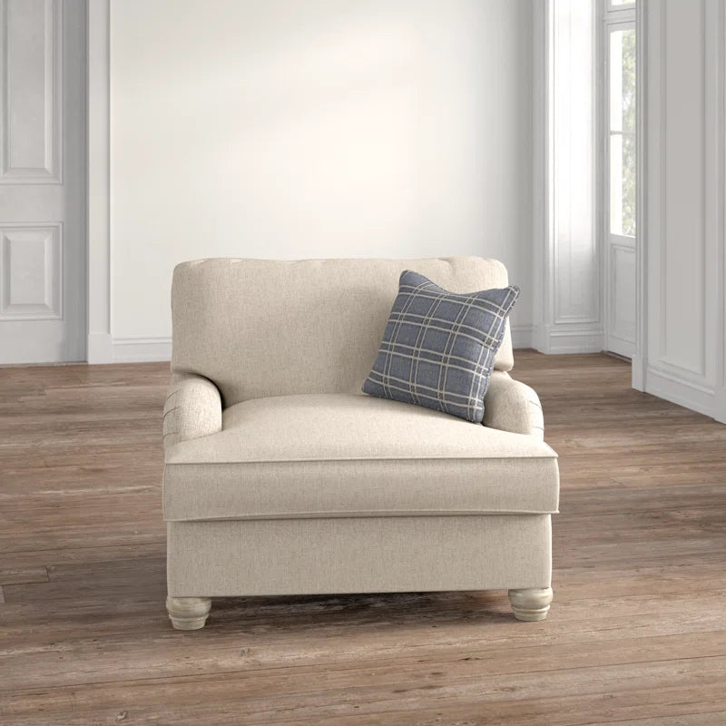 Daxwer Upholstered 1 Seater Comfortable Armchair - Wooden Bazar