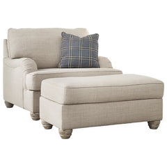 Nexxilom Upholstered Armchair with Ottoman - Wooden Bazar