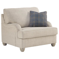 Nexxilom Upholstered Armchair with Ottoman - Wooden Bazar