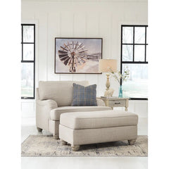 Nexxilom Upholstered Armchair with Ottoman - Wooden Bazar