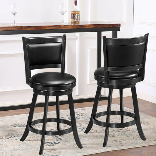 Aghaboyo Swivel Upholstered 24'' Counter and bar Stool (Set of 2)