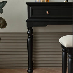 Liviaster Vanity Desk With Stool And Without Mirror - Wooden bazar