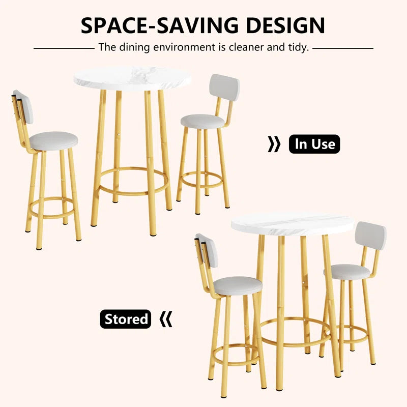 Xalope 2 Seater Dining Set - Wooden Bazar