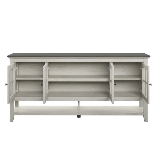 67.75 in Wide Modern Farmhouse Sideboard with Glass Doors