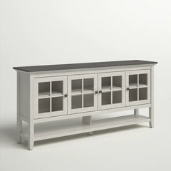 67.75 in Wide Modern Farmhouse Sideboard with Glass Doors