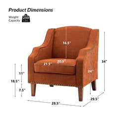 Xeler Modern Upholstered Armchair Set of 2 Accent Chairs for Living Room & Lounge