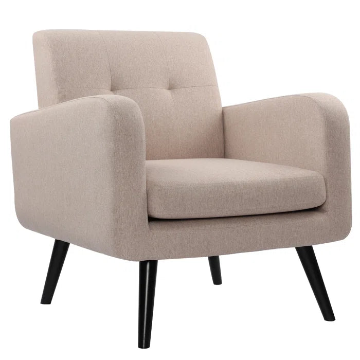 Zolly Modern Upholstered 1 Seater Sofa ArmChair - Wooden Bazar