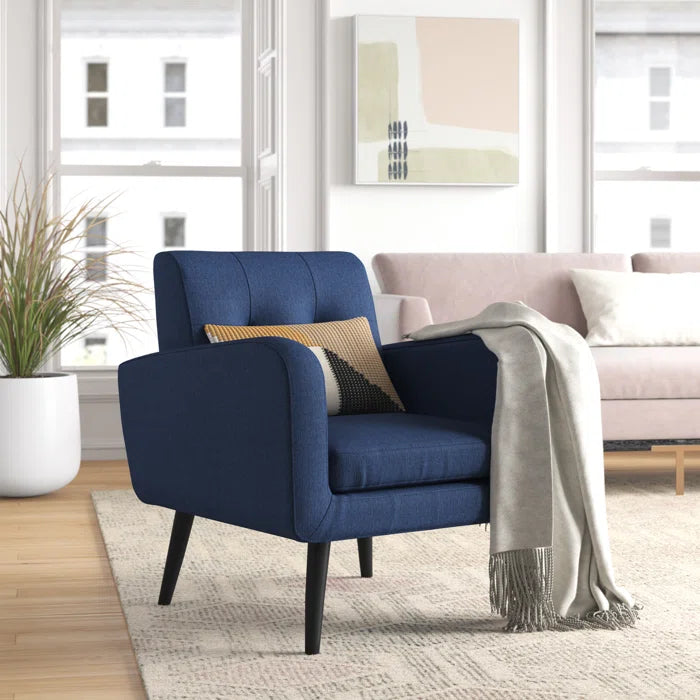 Zolly Modern Upholstered 1 Seater Sofa ArmChair - Wooden Bazar