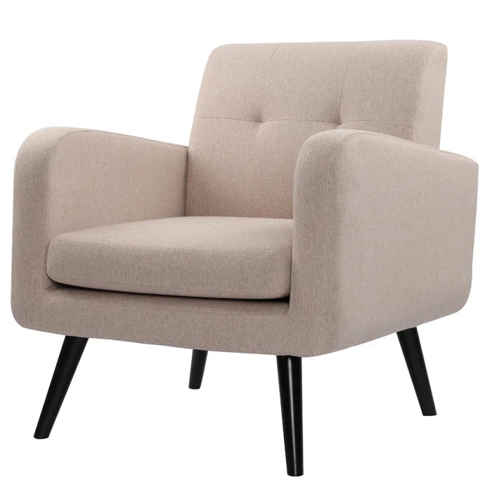 Zolly Modern Upholstered 1 Seater Sofa ArmChair - Wooden Bazar