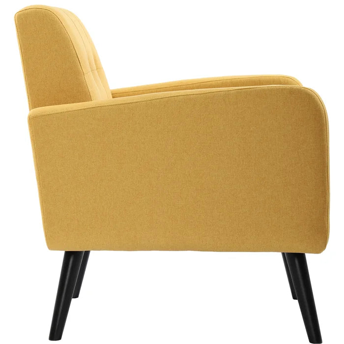 Zolly Modern Upholstered 1 Seater Sofa ArmChair - Wooden Bazar