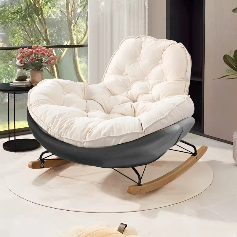 Halepino Upholstered Rocking Chair - Wooden Bazar