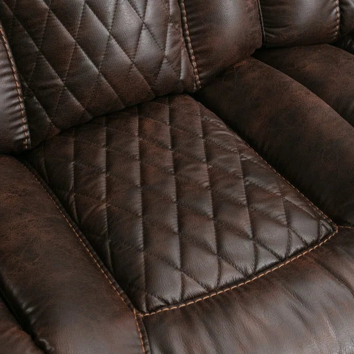 Alyceas 3 - Piece Breathable Leather Cushion Back Power Reclining Living Room Luxury Sofa Set