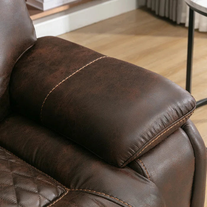 Alyceas 3 - Piece Breathable Leather Cushion Back Power Reclining Living Room Luxury Sofa Set