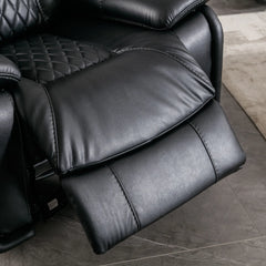Alyceas 3 - Piece Breathable Leather Cushion Back Power Reclining Living Room Luxury Sofa Set