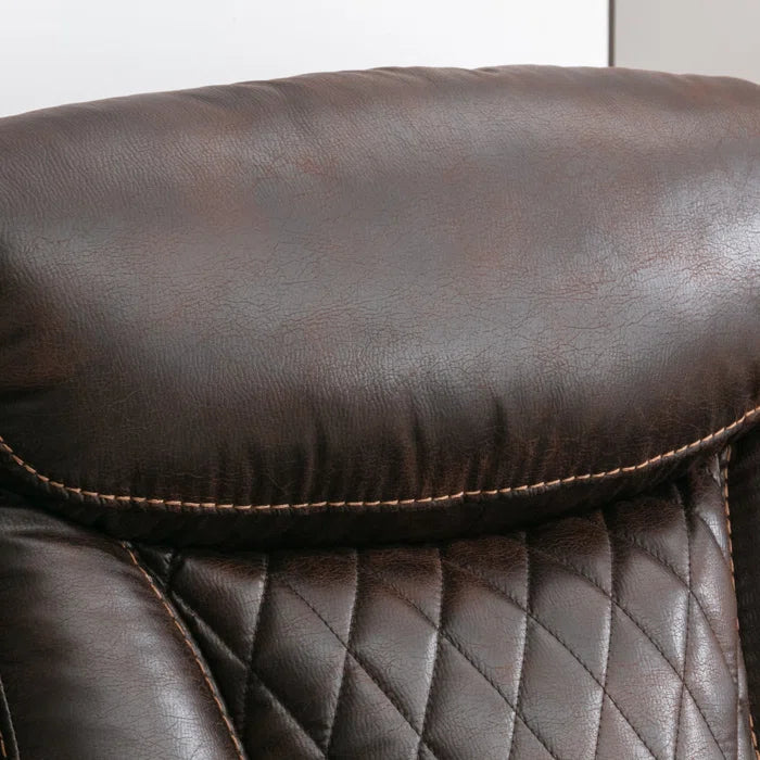 Alyceas 3 - Piece Breathable Leather Cushion Back Power Reclining Living Room Luxury Sofa Set