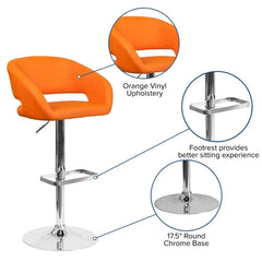 Amberlie Swivel Modern Upholstered Adjustable-Height Bar stool