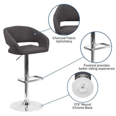 Amberlie Swivel Modern Upholstered Adjustable-Height Bar stool