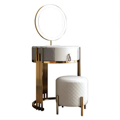 Ambrianna Vanity dressing table with lighted mirror and stool