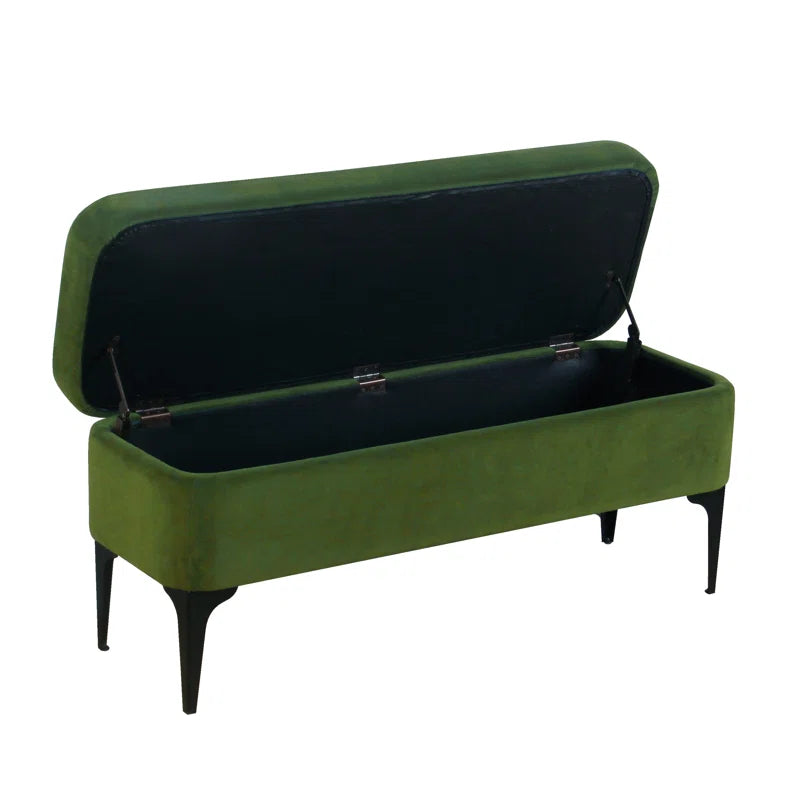 Dakker Upholstered Storage Bench - Wooden Bazar