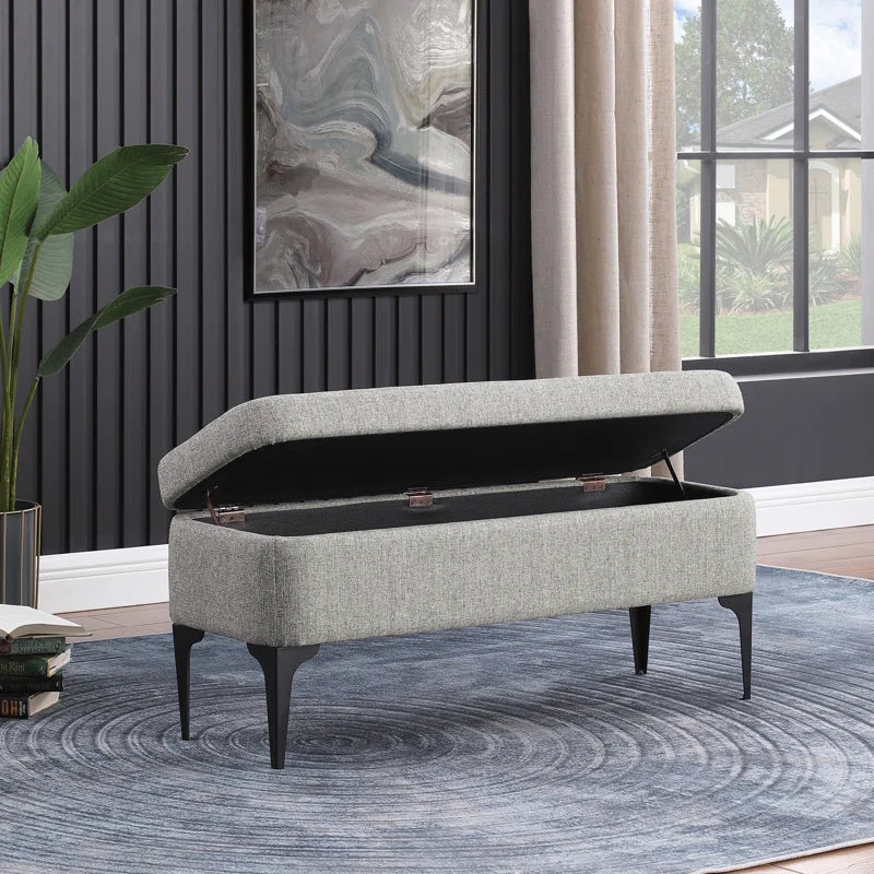 Dakker Upholstered Storage Bench - Wooden Bazar