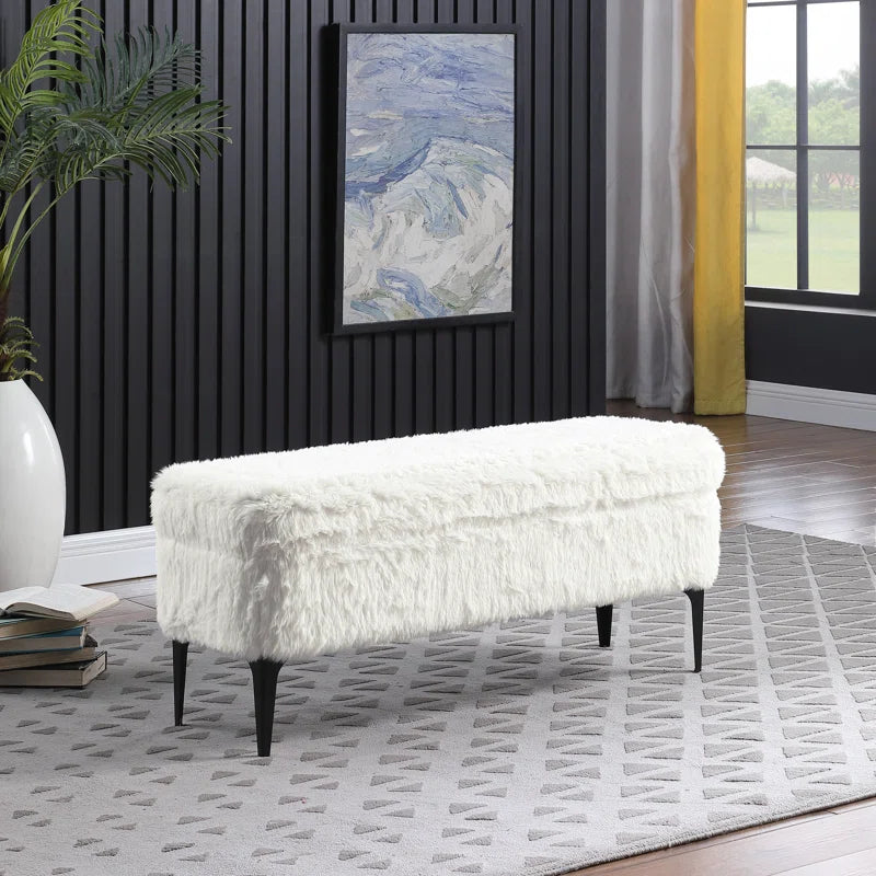 Dakker Upholstered Storage Bench - Wooden Bazar