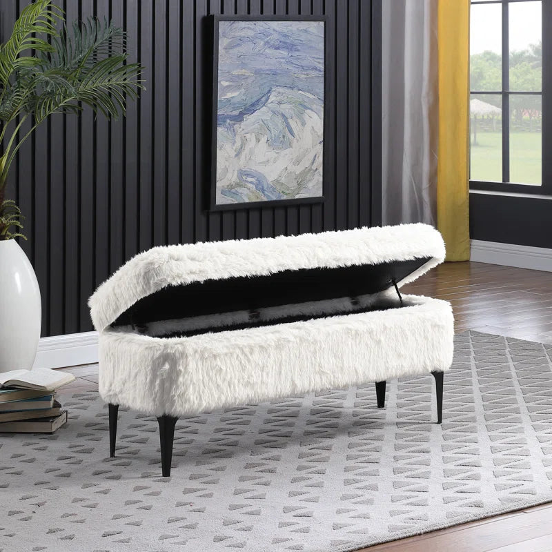 Dakker Upholstered Storage Bench - Wooden Bazar