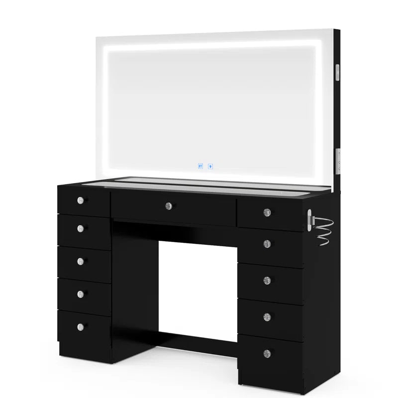 Lahoren Premium Vanity Table With Bluetooth Speakers And 11 Spacious Drawers